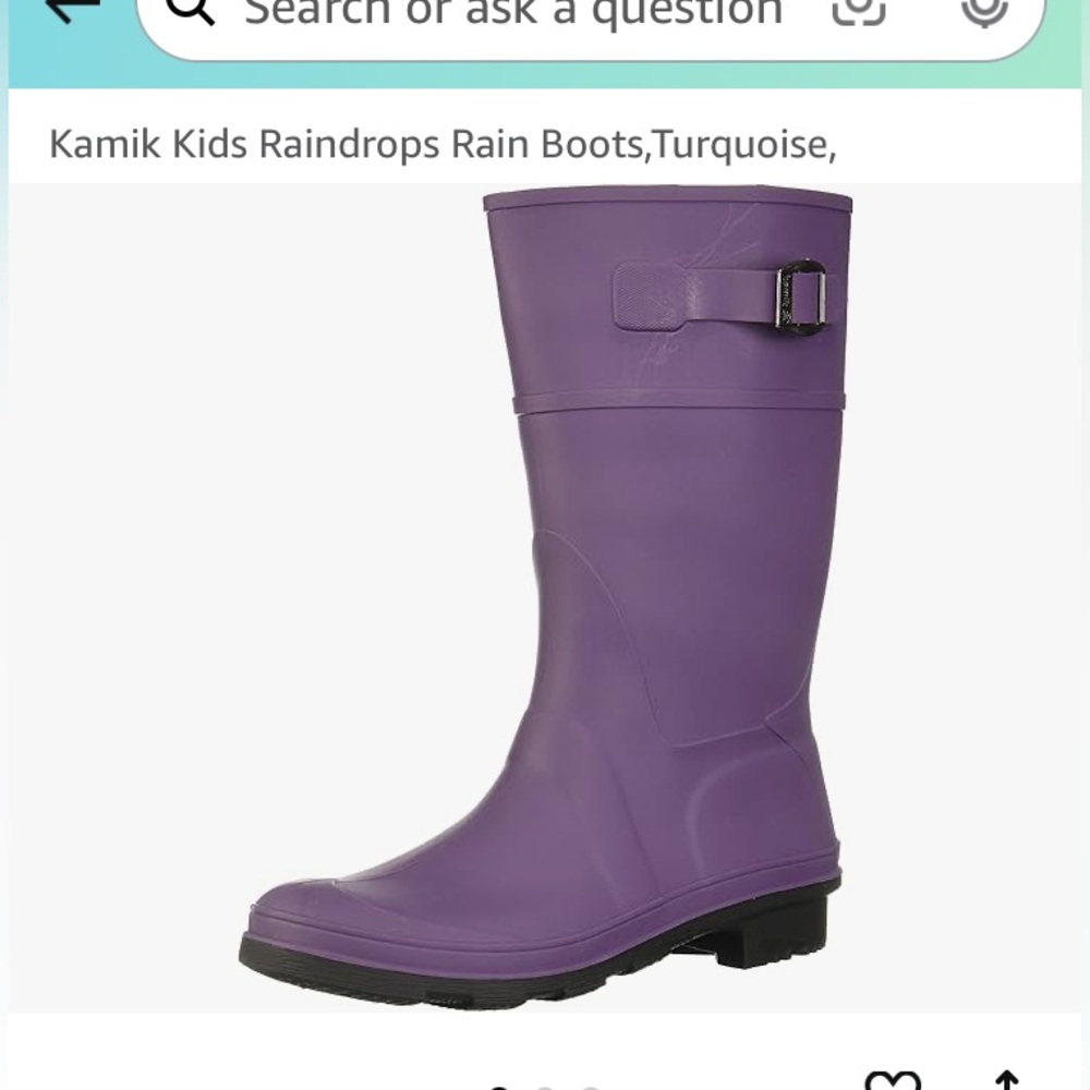 Kamik Rainboots in Eggplant worn 2 times like new